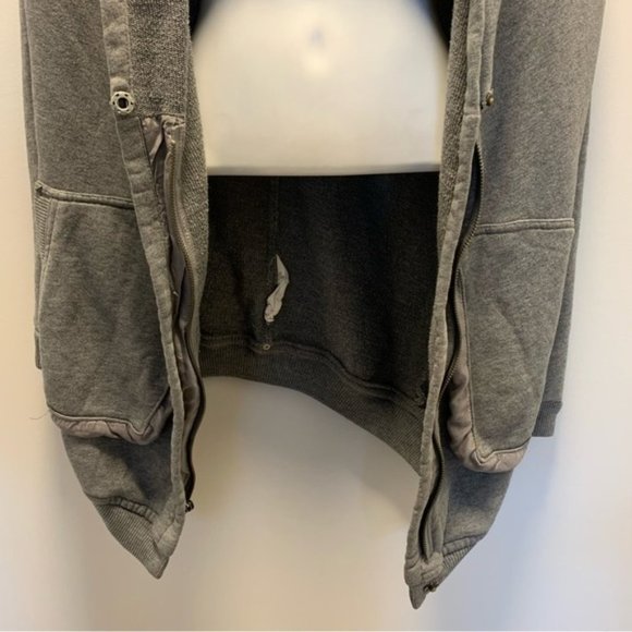 Aritzia Wilfred Roussea Zip Up Cardigan Sweater Medium Grey - Picture 5 of 12